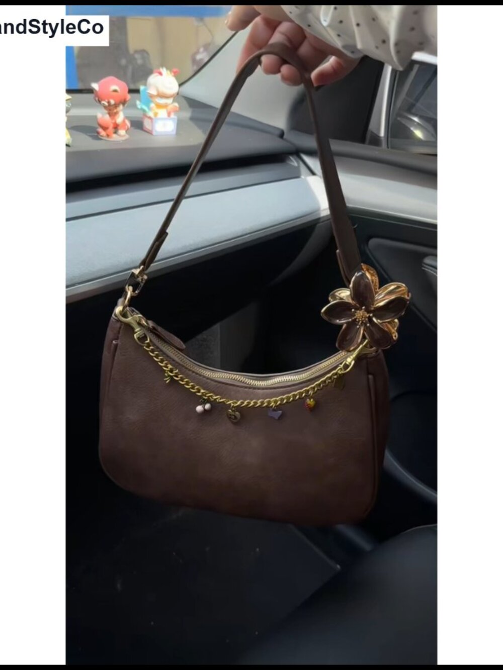 Small Faux Leather Hobo Crossbody Shoulder Bag Detachable Strap Women - Picture 6 of 6